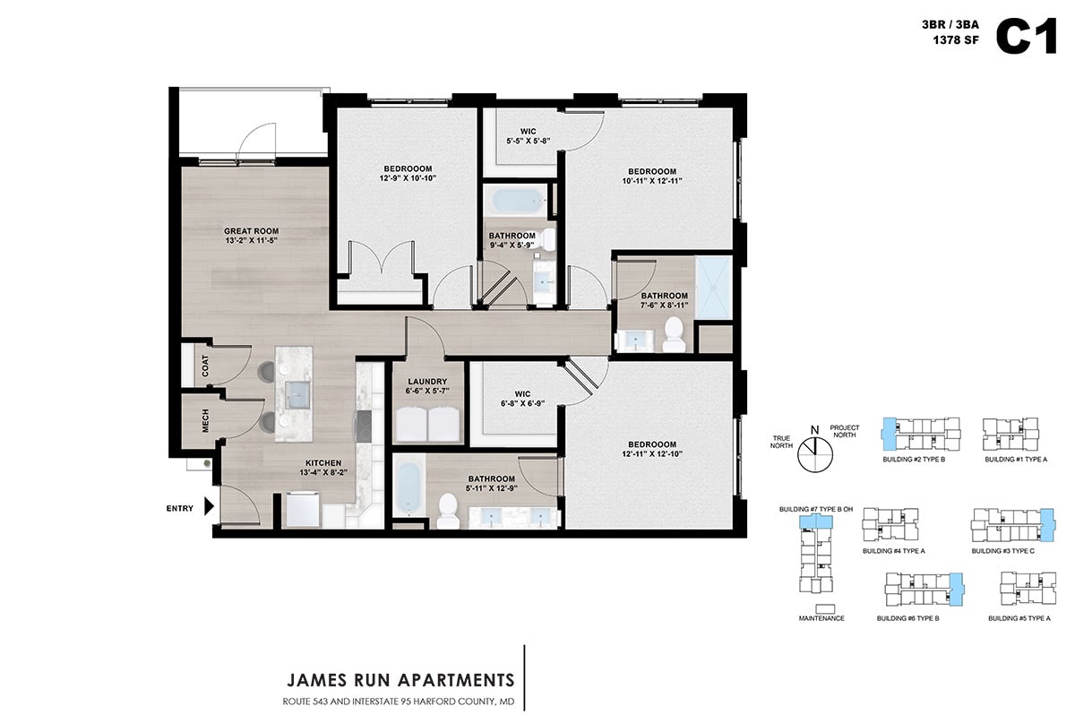 James Run Apartments Unit Plan Rendering 14