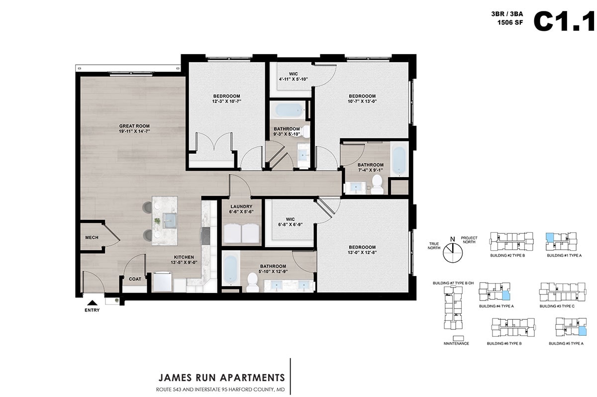 James Run Apartments Unit Plan Rendering 15