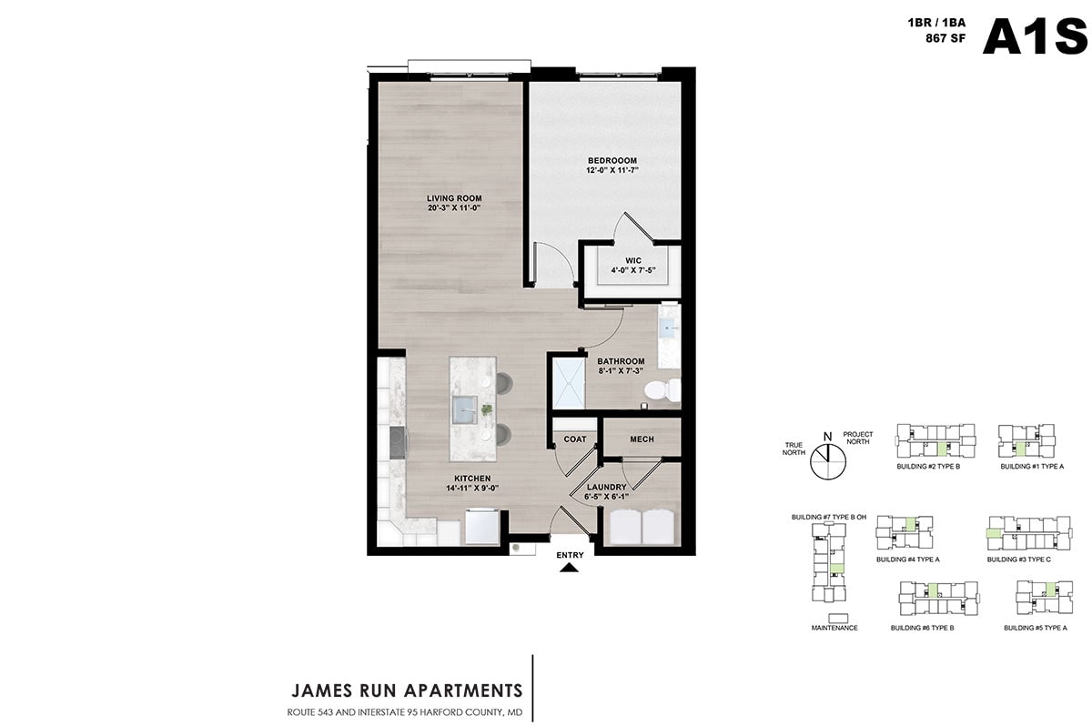 James Run Apartments Unit Plan Rendering 2