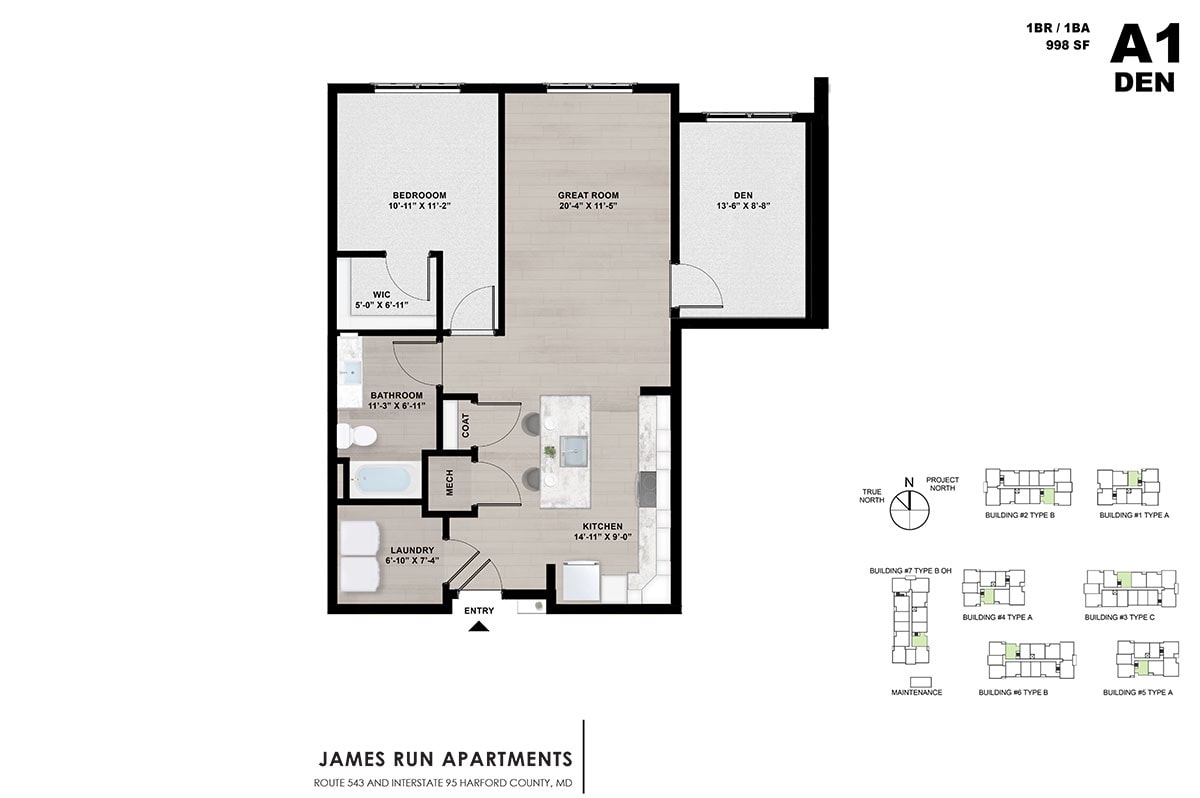 James Run Apartments Unit Plan Rendering 3