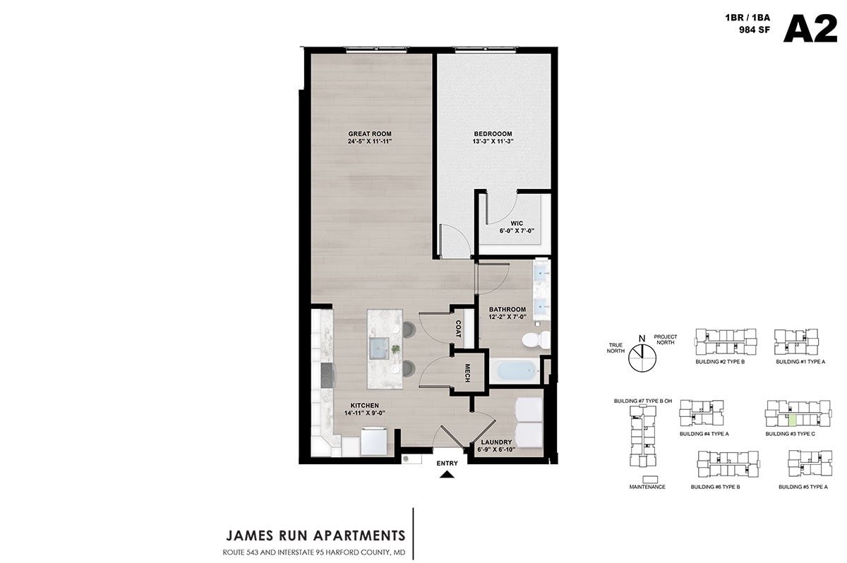 James Run Apartments Unit Plan Rendering 4