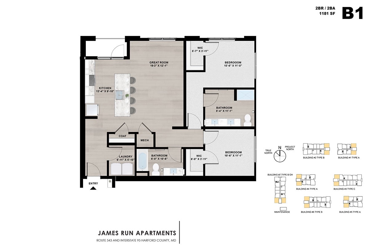 James Run Apartments Unit Plan Rendering 5