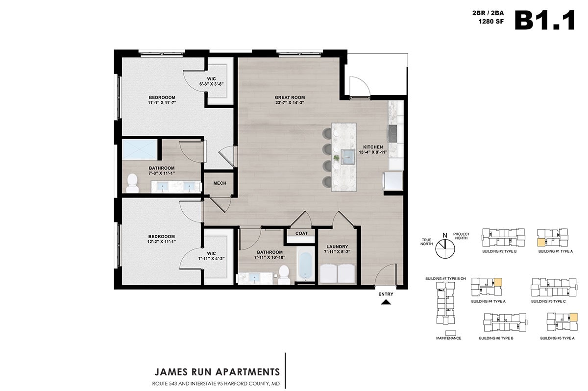 James Run Apartments Unit Plan Rendering 6