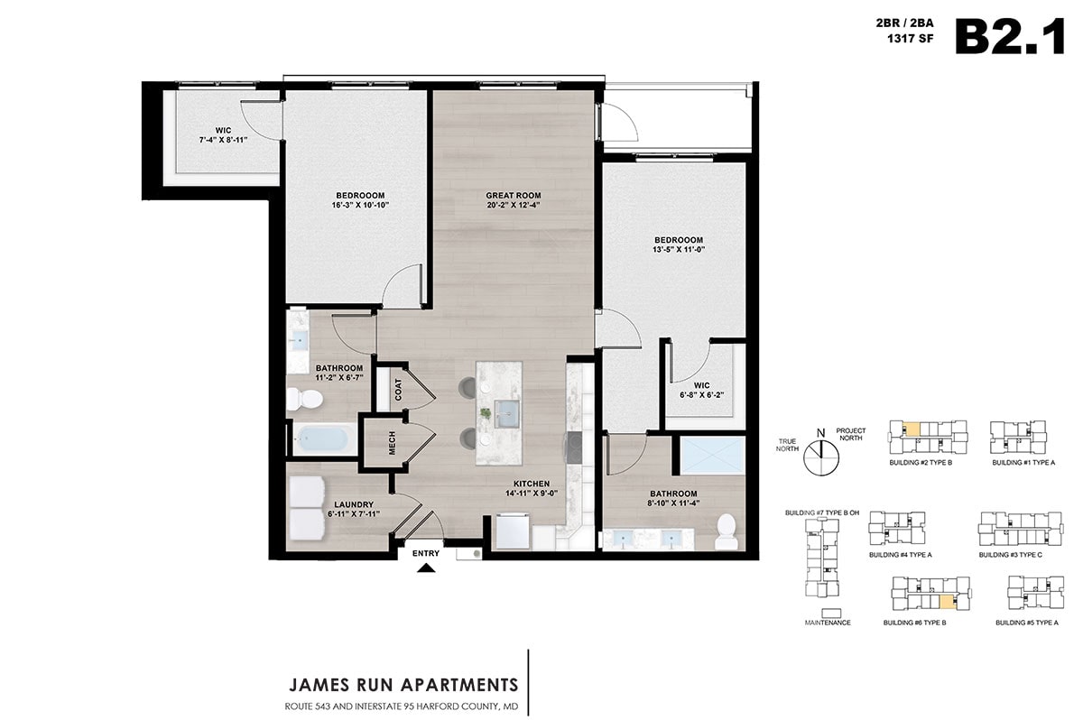 James Run Apartments Unit Plan Rendering 8